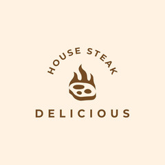 steak logo vector, or barbeque logo.