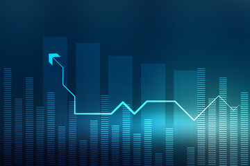 2d rendering Stock market online business concept. business Graph 