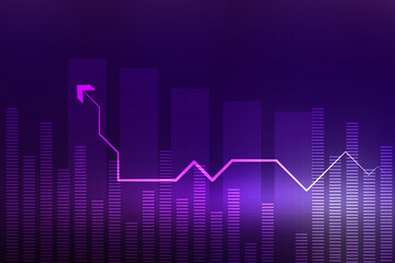 2d rendering Stock market online business concept. business Graph 