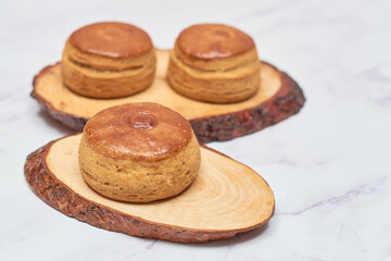 Traditional Mexican copper marble table bread. Traditional mexican bisquets