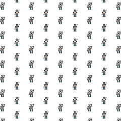 Robot, bot, chatbot, artificial intelligence pattern with various icons.