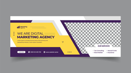 Digital marketing agency facebook cover social media post and web banner template