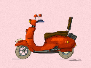 Pixel art scooter