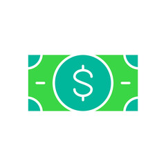 Vector money, cash, dollar, banknote white line icon.