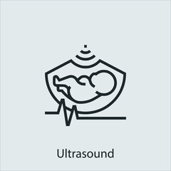 ultrasound  icon vector icon.Editable stroke.linear style sign for use web design and mobile apps,logo.Symbol illustration.Pixel vector graphics - Vector