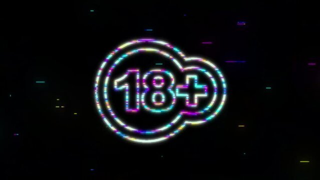 Under 18 sign warning symbol. Eighteen plus. Censored business concept.