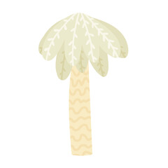 palm tree isolated on white background, childish illustration for designs and print