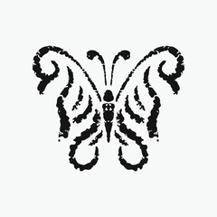 Butterfly drawing vector illustration.