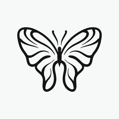Butterfly drawing vector illustration.
