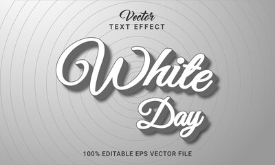 White day editable 3d text effect style
