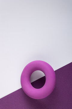 round rubber simulator for warming up the hand against the background of a very peri