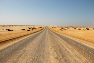 Fototapeta na wymiar Salt Road in Namibia
