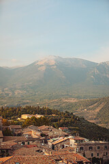 Ancient architecture of old towns in southern Italy. Vacation photos while traveling in the Lazio region.