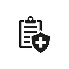 Medical insurance icon on white background.