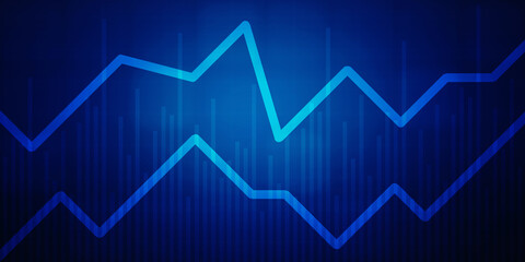 2d rendering Stock market online business concept. business Graph 