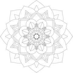 Circular pattern in form of mandala for Henna, Mehndi, tattoo, decoration. Decorative ornament in ethnic oriental style. Coloring book page.