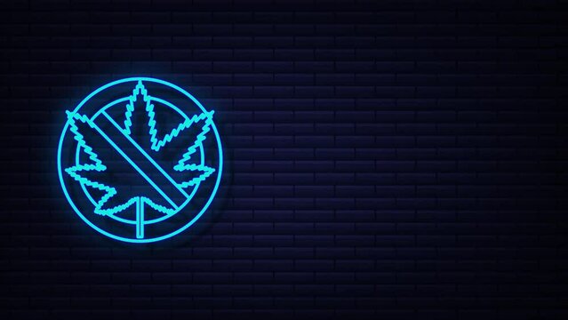 Red no hump Neon icon. Motion Graphic