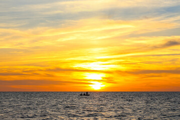 Obraz premium Sunset on the Yucatecan Emerald Coast
