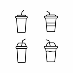 Drink Cup, Soft Drink Icon Design Vector Logo Template Illustration Sign And Symbol