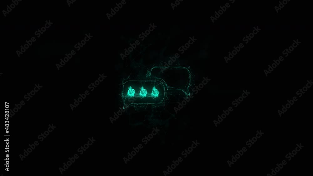 Fototapete Speech bubble chat icon isolated on white background. Connected lines with dots. Lines plexus
