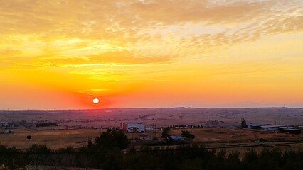 sunset over the mountains