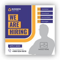 We are hiring job vacancy web banner and social media post template