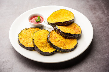 Vangyache Kaap or Pan Fried Crispy Eggplant