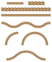 Decorative Rope Design Element Clipart Set - Color