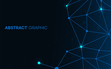 Fototapeta na wymiar Blue background with light dot. Plexus line network for website graphic. Complex dna digital pattern
