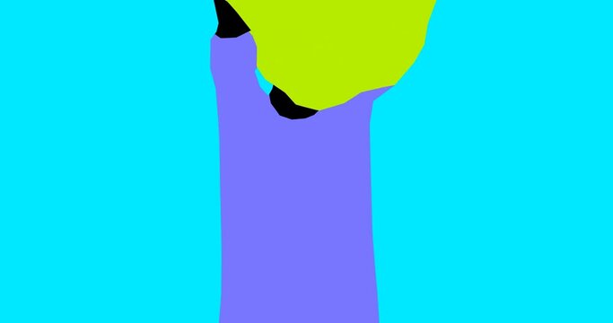Stylish rotoscoping animation. Colorful motion Girl takes off T-shirt. Active minimalist sale shopping emotional concept 
