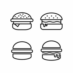 Burger, Hamburger Icon Design Vector Logo Template Illustration Sign And Symbol
