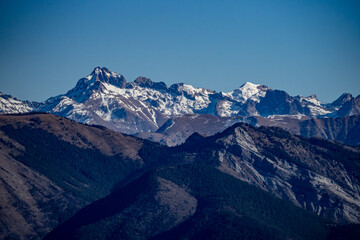 Aerial view of the French Alps from L'esteron looking in at the Mercantour 