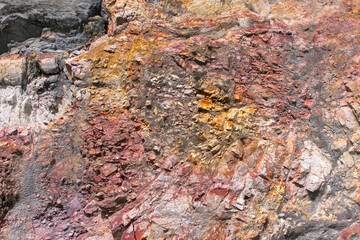 Natural minerals, layered rocky, colored stones