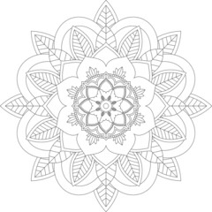 Circular pattern in form of mandala for Henna, Mehndi, tattoo, decoration. Decorative ornament in ethnic oriental style. Coloring book page.