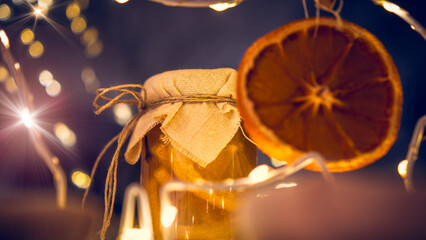 dried lemons arranged in jars with homemade preserves