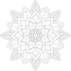 Circular pattern in form of mandala for Henna, Mehndi, tattoo, decoration. Decorative ornament in ethnic oriental style. Coloring book page.