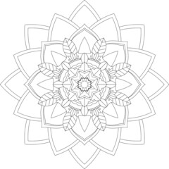 Circular pattern in form of mandala for Henna, Mehndi, tattoo, decoration. Decorative ornament in ethnic oriental style. Coloring book page.