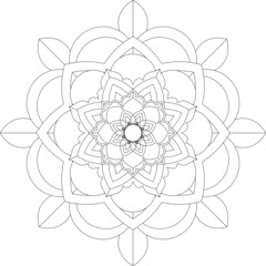 Circular pattern in form of mandala for Henna, Mehndi, tattoo, decoration. Decorative ornament in ethnic oriental style. Coloring book page.