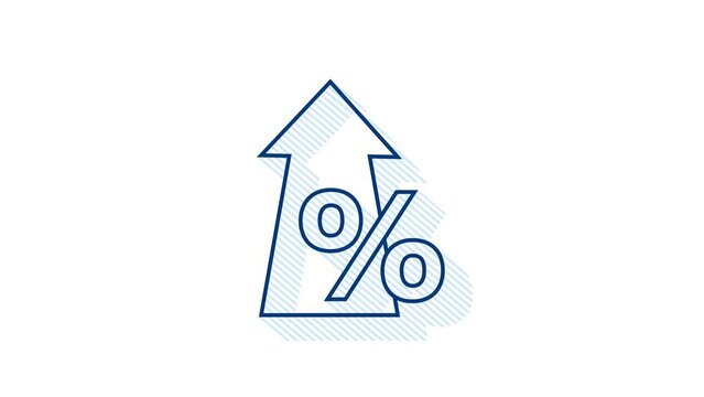 Percentage with arrow up and down. Banking, credit, interest rate. Motion Graphic