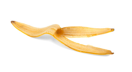banana skin isolated on white background