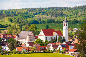 Naklejka premium Blick auf Ummendorf in Oberschwaben