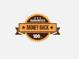 Money back guarantee badge, repayment or special offer isolated icon vector. Good deal, certificate or stamp, shopping and business emblem. Safe shopping warranty, percents return seal or logo