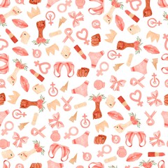 Elements Girl Power Set paper Digital Pattern Watercolor