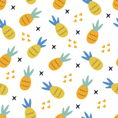 Seamless pattern with pineapple. Background for wallpapers, textiles, papers, fabrics, web pages.