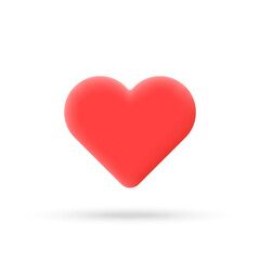 Love heart. Like icon for social network in 3d cartoon style. Vector illustration.
