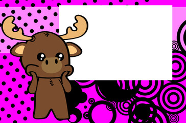 Fototapeta premium kawaii moose character cartoon pictureframe illustration background in vector format