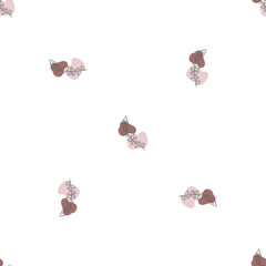 Seamless pattern with leaves and abstract shapes. Abstract Minimalistic Art. Cute kids nursery repeat background. Design in boho style for printing on textile or paper.