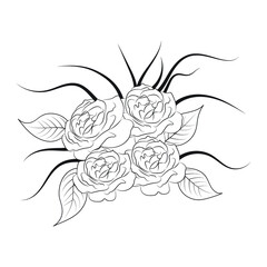 Flowers Line Art Arrangements. You use on greeting card, frame, shopping bags, wall art, wedding invitation, decorations, and t-shirts