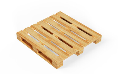 Stack of wooden pallets close-up 3d render