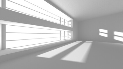 Illuminated corridor interior design. Empty Room Interior Background